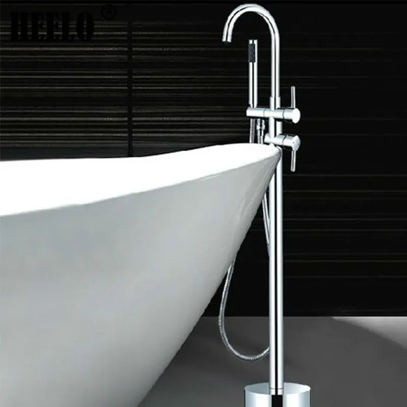 supporto da pavimento doccia rubinetto vasca da bagno in rame miscelatore in ottone cromato rubinetti vasca