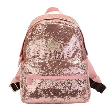 Женские модные рюкзаки с блестками, рюкзак для ноутбука, большая вместительность, одноцветная дорожная сумка для женщин и мужчин, школьный рюкзак mochila