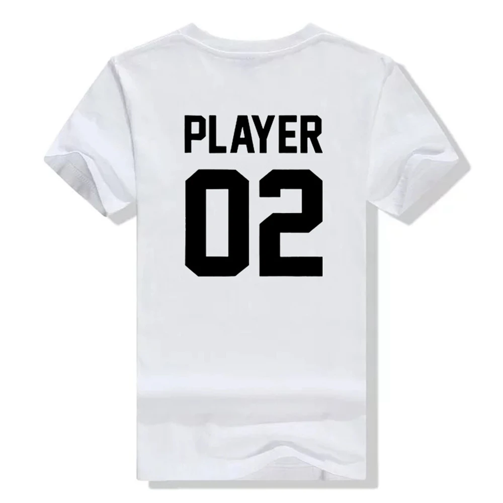 Женская футболка Tumblr хлопковая Повседневная с коротким рукавом и надписью 01 Player
