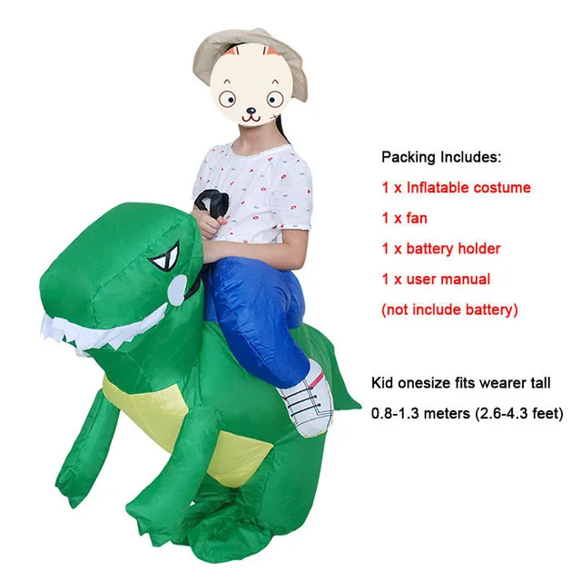 Костюм на Хэллоуин, надувной динозавр, костюмы для детей, девочек, мальчиков, взрослых, T-Rex, нарядное платье, Purim Dino, Детский костюм с животными - Цвет: Kid-style2