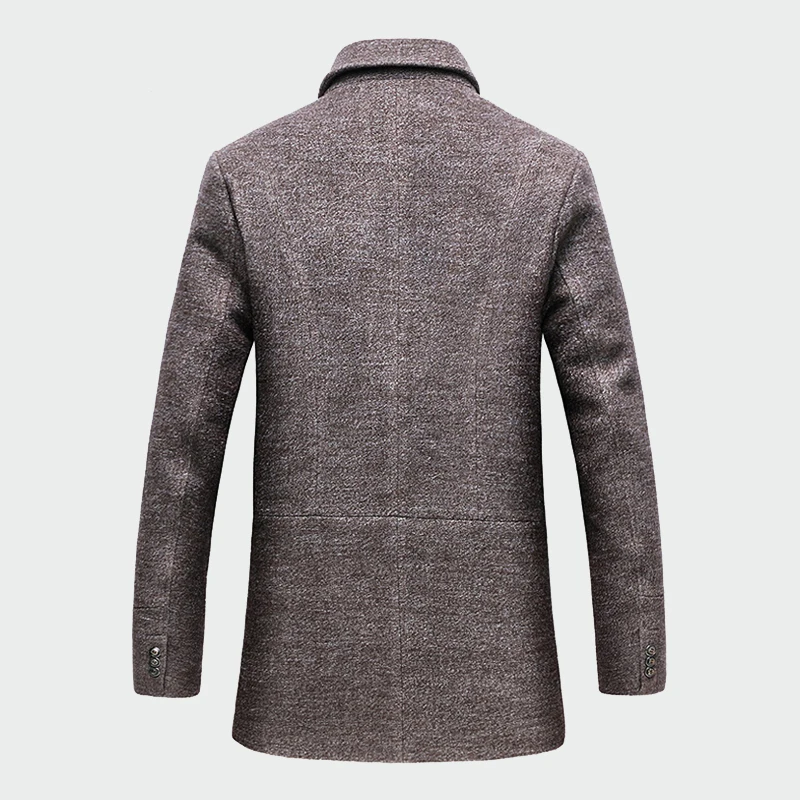 Мужской Повседневный шерстяной Тренч зимнее длинное плотное пальто в деловом