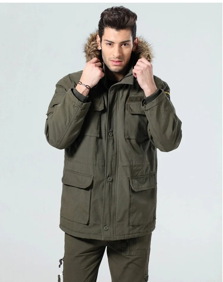 

Military 101 Airborne Division M65 Cotton Windbreaker Brand High Quality Thickening Winter Men Warm Coat Parkas