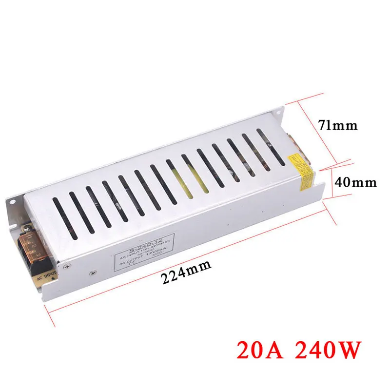 AC 110 V-220 V DC/DC 12V 24V светодиодный трансформатор освещения 5A 8A 10A 20A 30A 60 Вт 72 Вт 100W 150W 200W 250W 300W 360W светодиодный Мощность питания