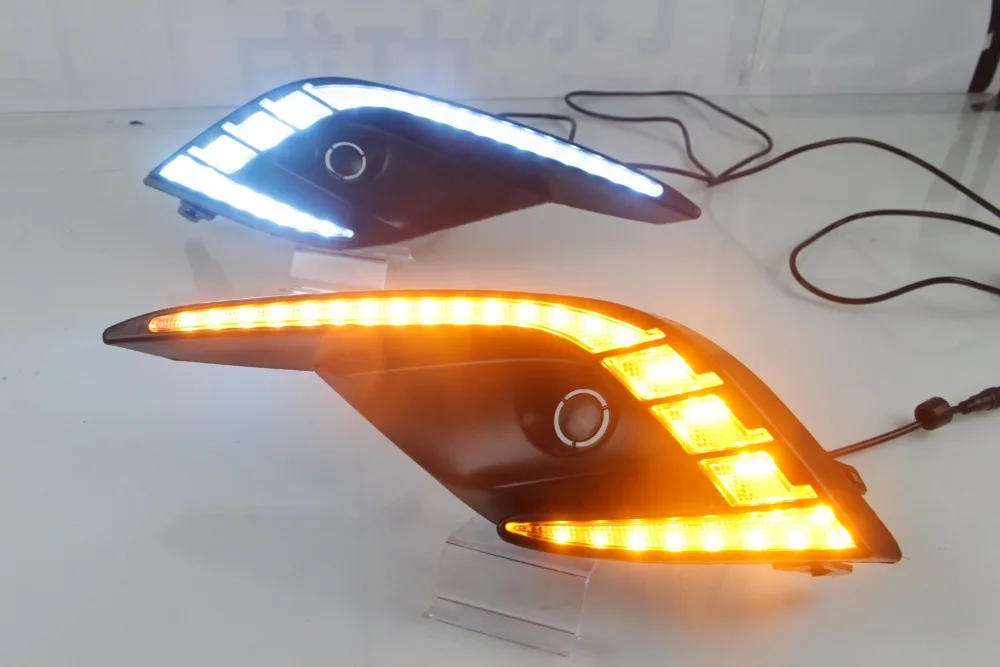

eOsuns led drl daytime running light for mazda 6 atenza 2016-2018 with Dynamic moving yellow turn signals and blue night light
