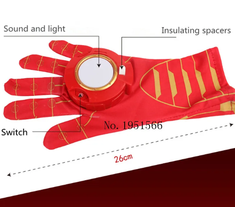 Новейшее железо, мужские игрушки, аниме, Мстители, перчатка Железного человека, излучатель, звуковой светильник, фигурки, креативные игрушки, рождественские подарки