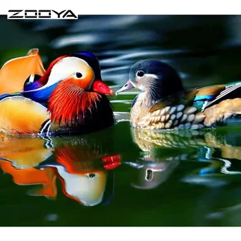 

ZOOYA Diamond Painting Cross Stitch Kit Diamond Embroidery Mandarin Duck 3d Square Diamond Mosaic Full Crafts Needlework F960