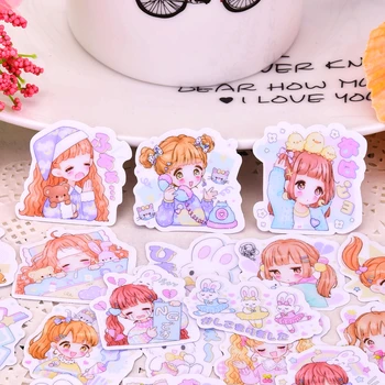 

40pcs Cute youth Lovely girl Sticker Self-made Scrapbooking Decorative DIY decoration /waterproof paper stickers