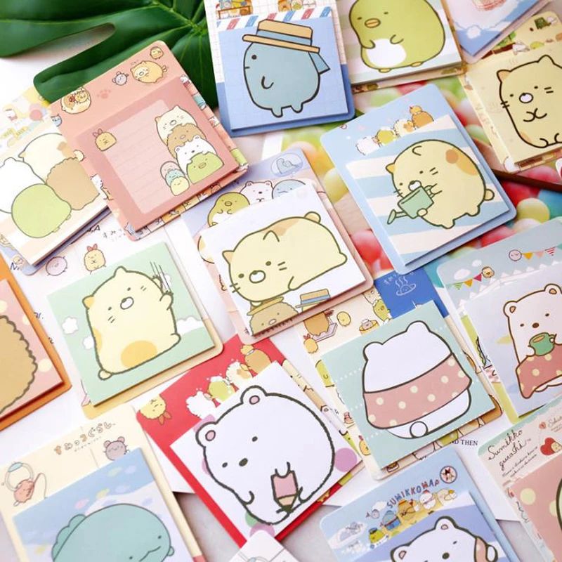 

1 Pcs Cartoon Japanese Sumikko Gurashi Corner Creature Paper Memo Pads Sticky Notes School Office Supply Student Stationery