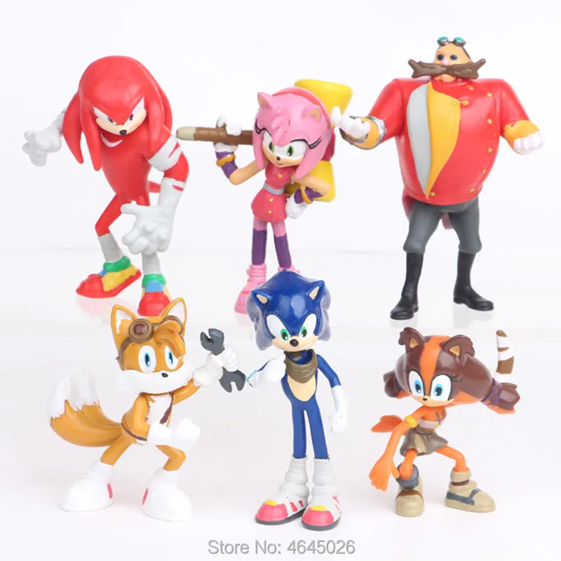 Sonic Boom Tail Sticks Werehog Amy Rose ПВХ Фигурки Доктор Эггман кастет аниме куколки статуэтки детские игрушки для детей