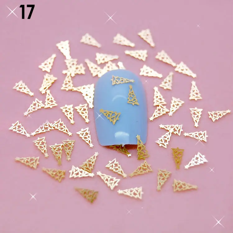 

800pcs/bag Metal Christmas Tree Slice Decor Nail Art DIY Goods Fingernail handcraft Manicure shop articles