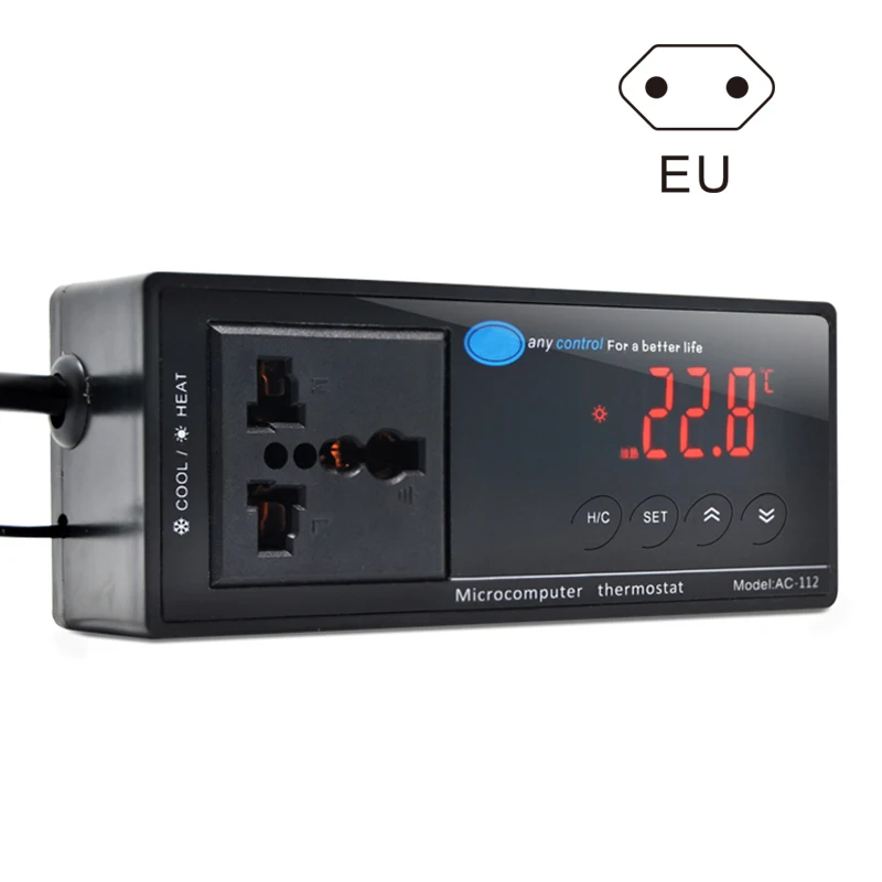 EU Plug Цифровой светодиодный регулятор температуры Термостат для аквариумная рептилия AC-112 дропшиппинг FAS - Цвет: EU Plug