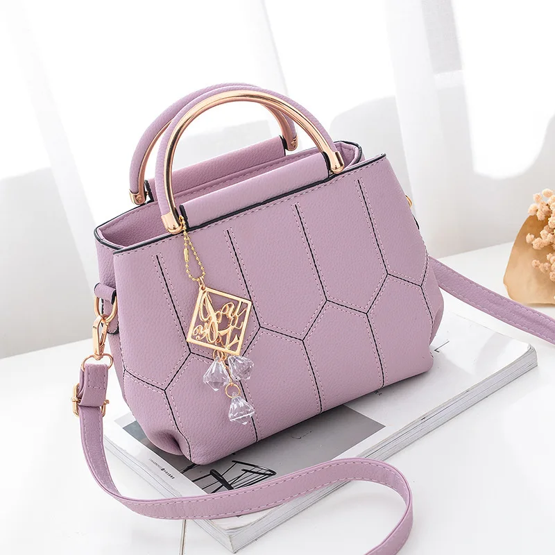 Новинка, модная женская Повседневная сумка с кисточками, Классическая сумка через плечо из искусственной кожи, женская сумка через плечо - Цвет: purple