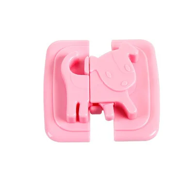 2 шт в форме щенка, защитные замки для холодильников, двери для детей, защита от детей, замок, блокиратор безопасности, замок - Цвет: Pink Lock