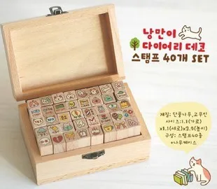 

Cute Cat Mini 40 Pieces Shapes Wood Rubber Stamps scrapbooking Fotos Decor Props For DIY Photo Album handwriting