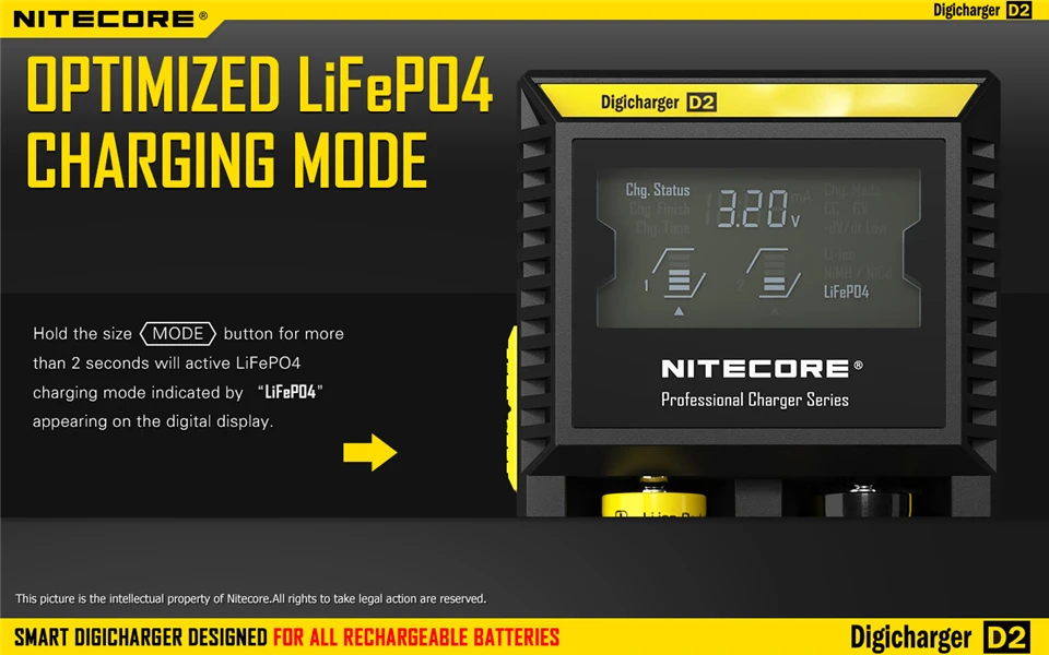 Бренд Nitecore D4 I4 I2 D2 Digicharger ЖК-дисплей интеллектуальной интегральной схемой литий-ионный аккумулятор для 26650 18650 18350 16340 14500 10440 AA AAA 22650