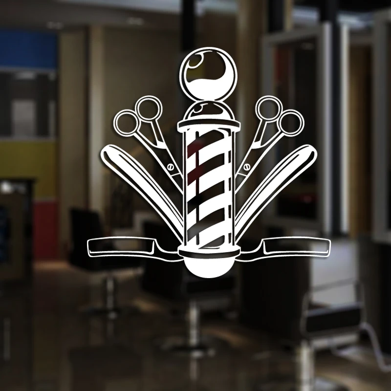 Man Barber Shop Sticker Name Chop Bread Decal Haircut Shavers Posters Vinyl Wall Art Decals Decor Windows Decoration Mural