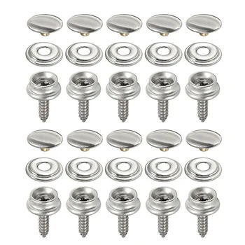 

Fast Fixed Fabric Snap Fasteners Stud Cover Canvas Button Rivet Clothing 30pcs Leathers Silver