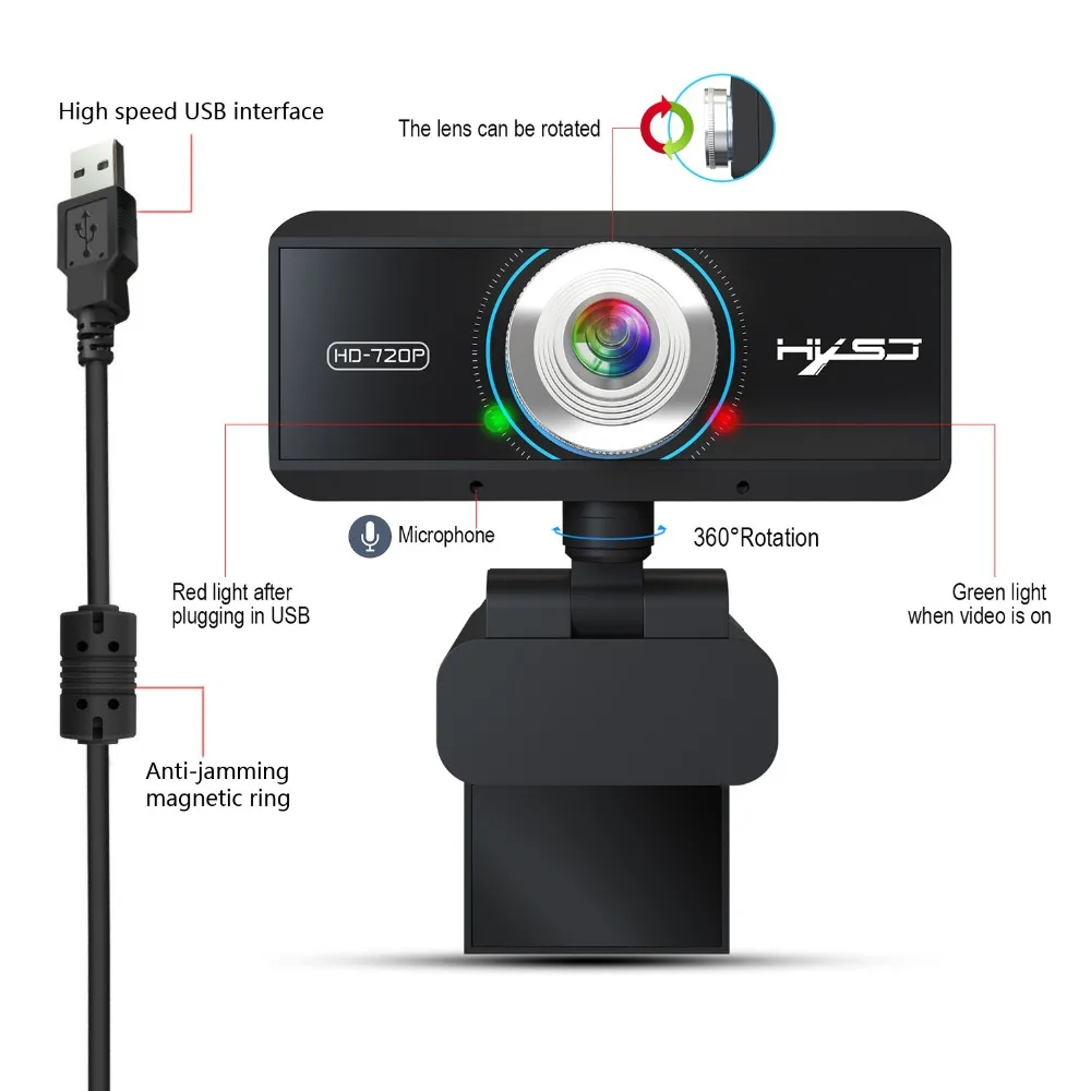 S90 HD веб-камера с микрофоном USB3.0 2,0 720 P Регулируемый 360 градусов высокого класса видеовызова Камера HD компьютер Камера