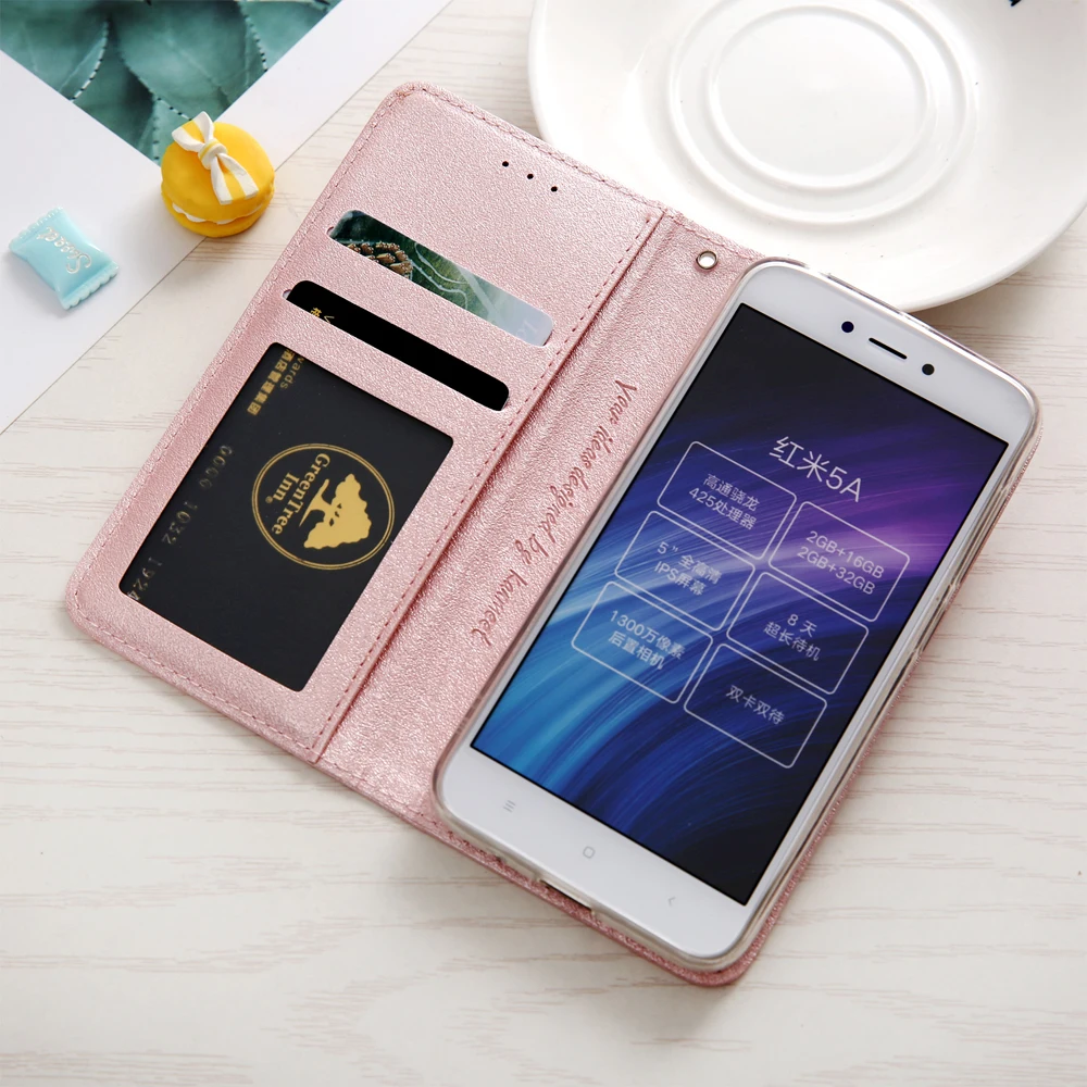 Магнитный Шелковый флип чехол для Xiaomi Redmi 5A кожаный бумажник телефона xiomi redmi 5a с