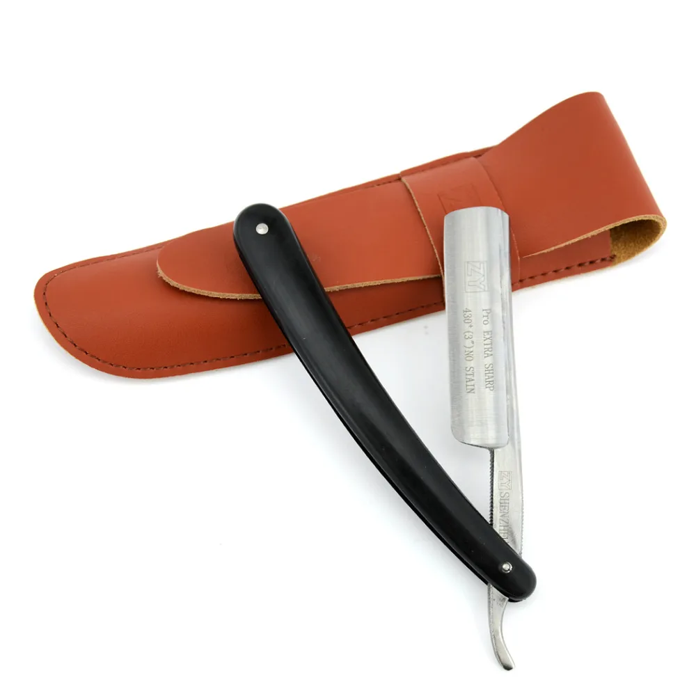 ZY Plastic Straight Razor Carbon Steel Barber Shaver Folding Shaving