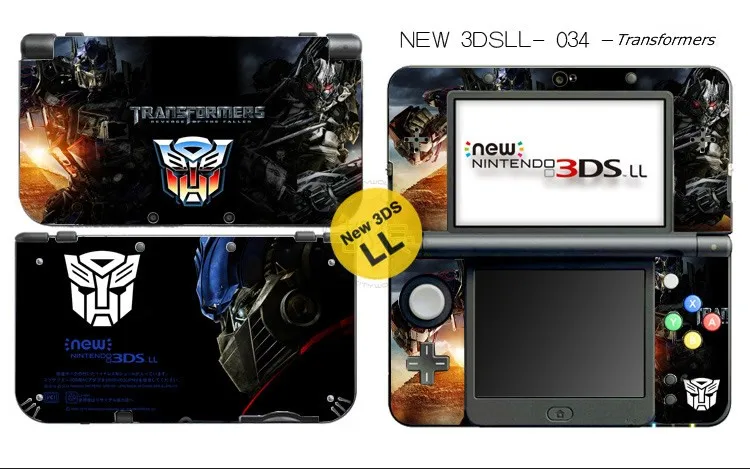 Трансформеры Передняя и задняя наклейка для Nintendo o New 3dsll защитная виниловая