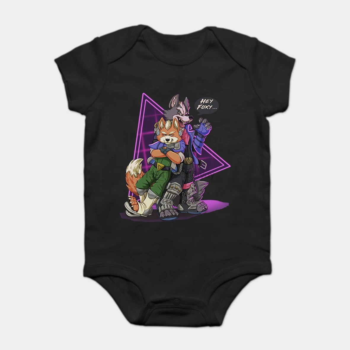 

Baby Onesie Baby Bodysuits kid t shirt 100% Cotton Custom Printed Hey Foxy - Starfox