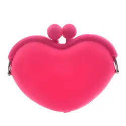 Пурпурный конфеты Силиконовые Ключ Монета Изменение Сердце кошелек сумка чехол