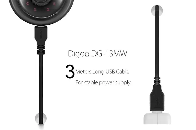 Высокое качество Digoo DG-BB-13MW 9.99ft 3 метра длиной Micro USB прочный зарядный кабель питания для IP камеры устройства