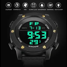Роскошные Для мужчин аналоговые армейские спортивные светодиодный Водонепроницаемый наручные часы Спортивные часы электронные часы цифровые часы подарки Для мужчин наручные часы световой wa