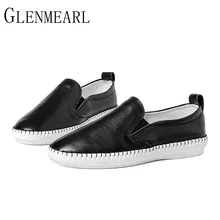 Женские туфли из натуральной кожи на плоской подошве; Новинка; сезон весна-осень; брендовые тонкие лоферы; цвет белый, черный; женская обувь без застежки; большие размеры; XP35