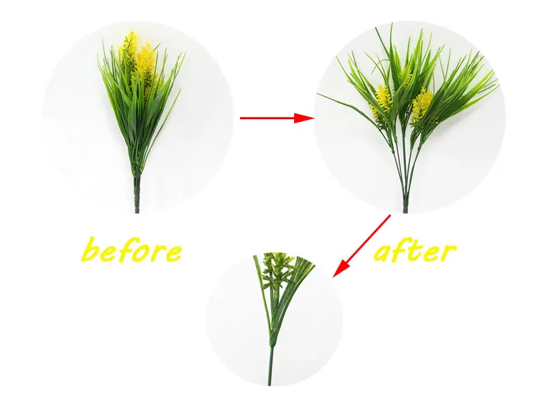 Flone 7 Branch Romantic Provence Lavender Plastic Flower Artificial Flowers Grain Wedding Home Home Decorative Simulation Flower (44)