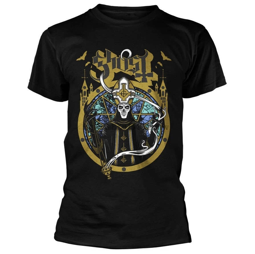 Хлопковая мужская футболка Ghost Satanas Spes Notra S M L Xl Xxl Offcl с металлической рок-лентой