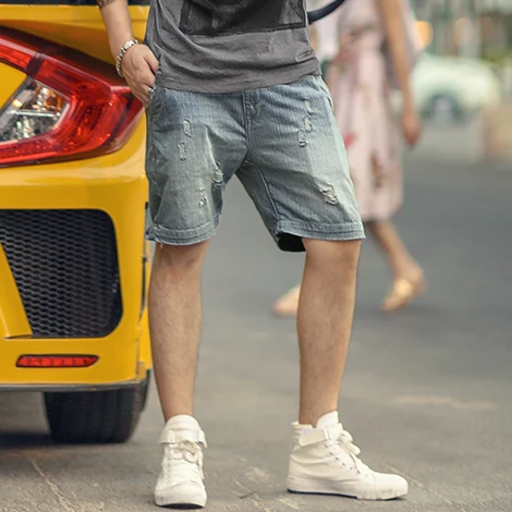 

summer denim shorts male jeans men jean shorts bermuda skate board harem mens jogger ankle ripped KZ915