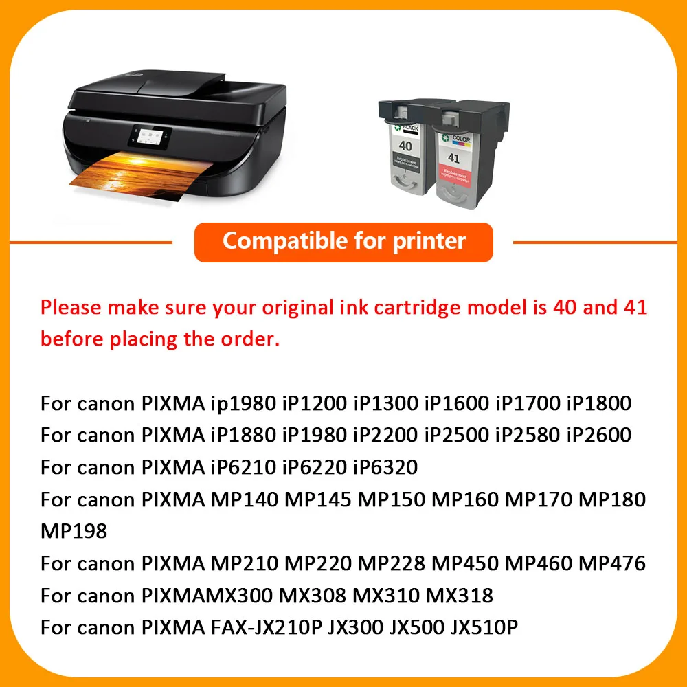 Hisaint совместимый чернильный картридж для Canon PG40 PG41 CL41 PIXMA iP1200 iP1300 1600 1700 1800 1900 2200