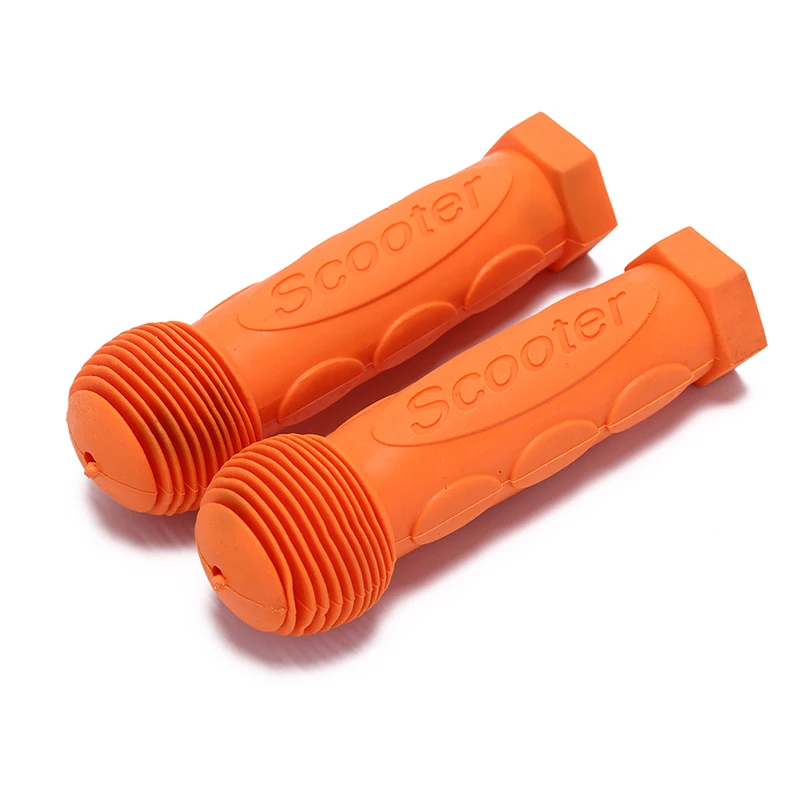 1 пара Противоскользящих велосипедных ручек для горного велосипеда, прорезиненные ручки для скейтборда, скутера, ручки для велосипеда, ручки для руля, чехлы для детей - Цвет: orange