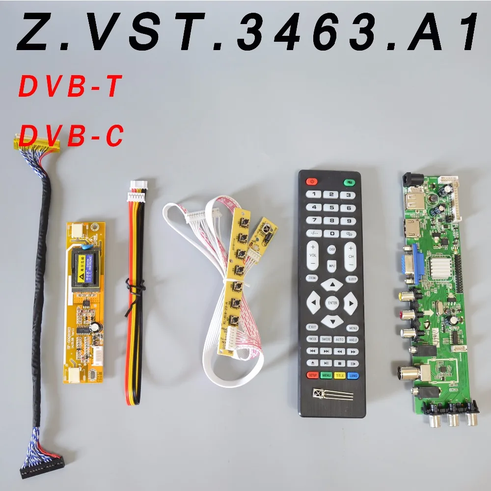 

Z.VST.3463.A1 V56 V59 Universal LCD Driver Board Support DVB-T2 TV Board+7 Key Switch+IR+2 Lamp Inverter+LVDS