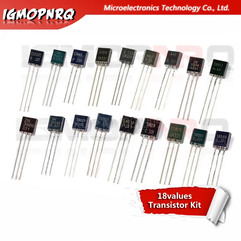 18 ценностей X 10 шт. = 180 2N2222 S9012 S9013 S9014 A1015 C1815 S8050 S8550 TO-92 компонент транзистора набор в