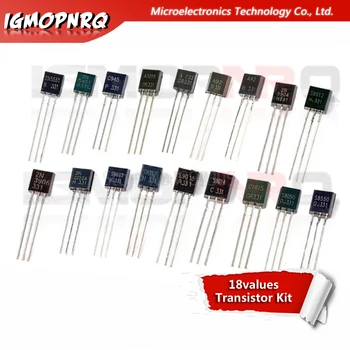 

18valuesX10pcs=180pcs 2N2222 S9012 S9013 S9014 A1015 C1815 S8050 S8550 TO-92 Transistor component Assorted kit new