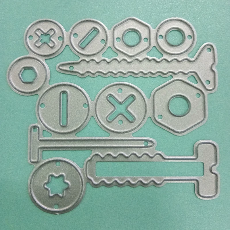 

Estel Screw Nail Border Metal Steel Cutting Dies Embossing Stencils for DIY Scrapbook album Decorative Paper Cards 2018 New