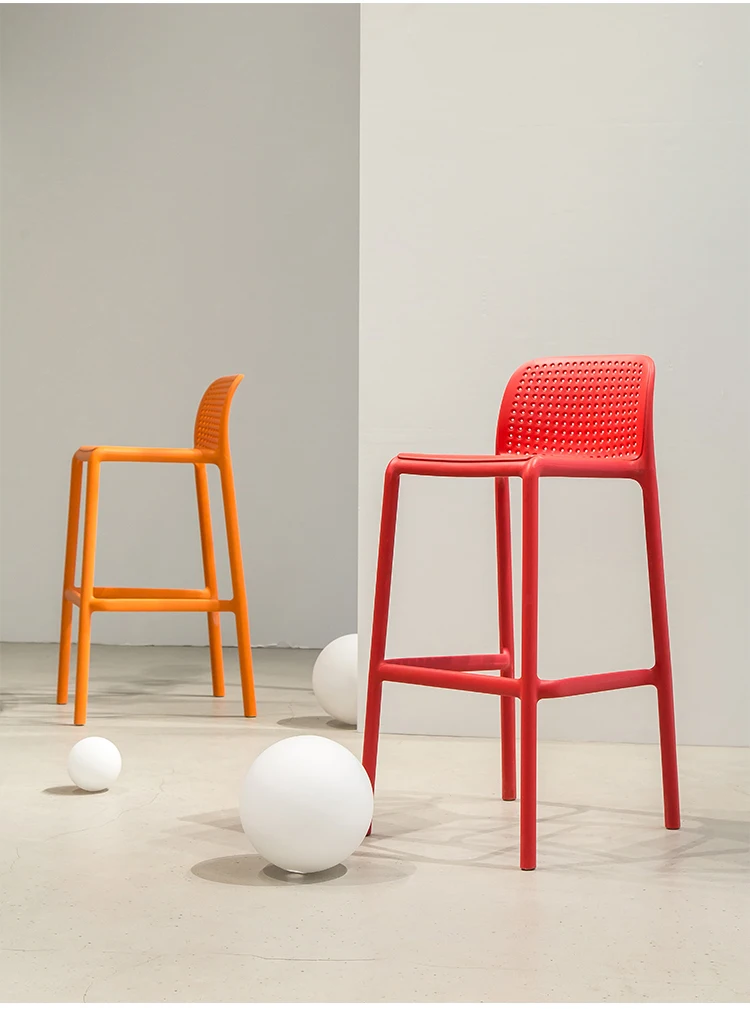 Модные стулья для бара в стиле Луи, скандинавские, простые, дизайнерские, пластиковые, индивидуальная, высоконогая подставка, накладка, креативная Мода для отдыха