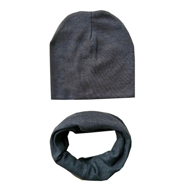 Новые зимние уличные теплые шапки для мальчиков и девочек, хлопковые детские Комплекты шарфов, весенне-осенние хлопковые детские шляпы, детские шапки с воротником - Цвет: black