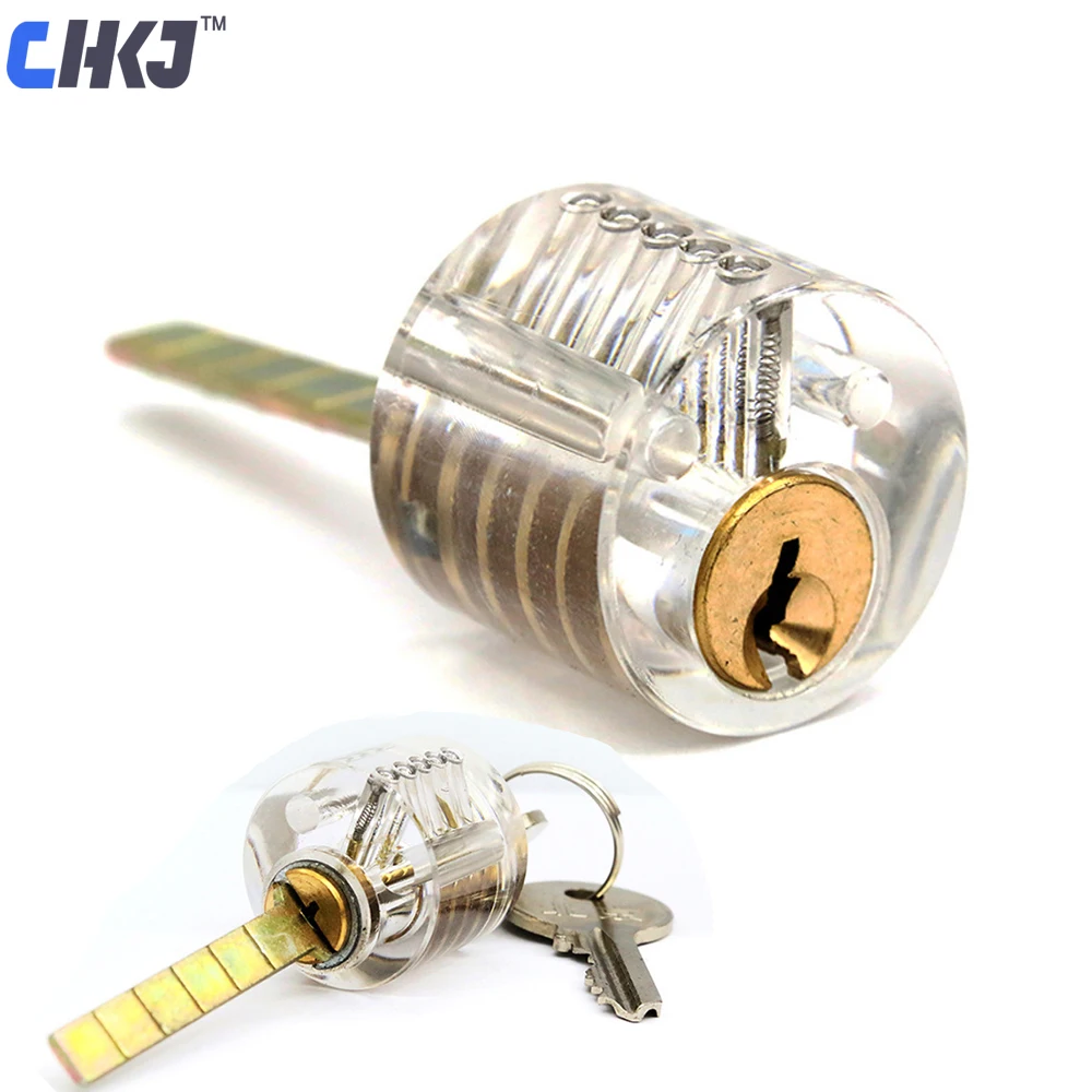 CHKJ Transparent Visible Pick Cutaway Mini Practice View Padlock Lock Training Skill For Locksmith Tools Supplies Hardware