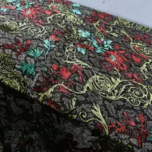 Печать выгорания шелковые бархатные ткани для Шелкового велюрового платья