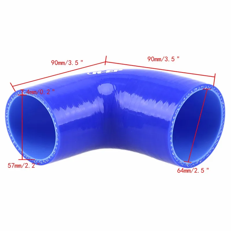 Posbay Универсальный Синий авто силиконовый шланг для автомобиля редуктор муфта турбо шланг 38-83 мм 1,5 ''до 3,3'' 90 градусов регулируемый