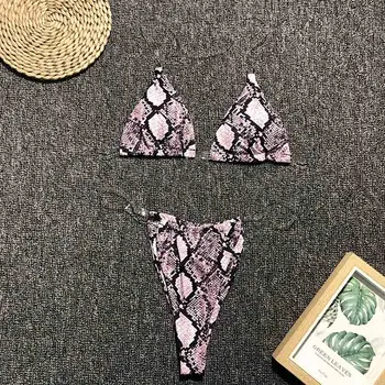 

2019 Sexy Tiny Bikini Women Swimwear Leopard Thong Female Swimsuit Two-piece Bikini High Leg Cut Bather Bathing Suit Swim 5021