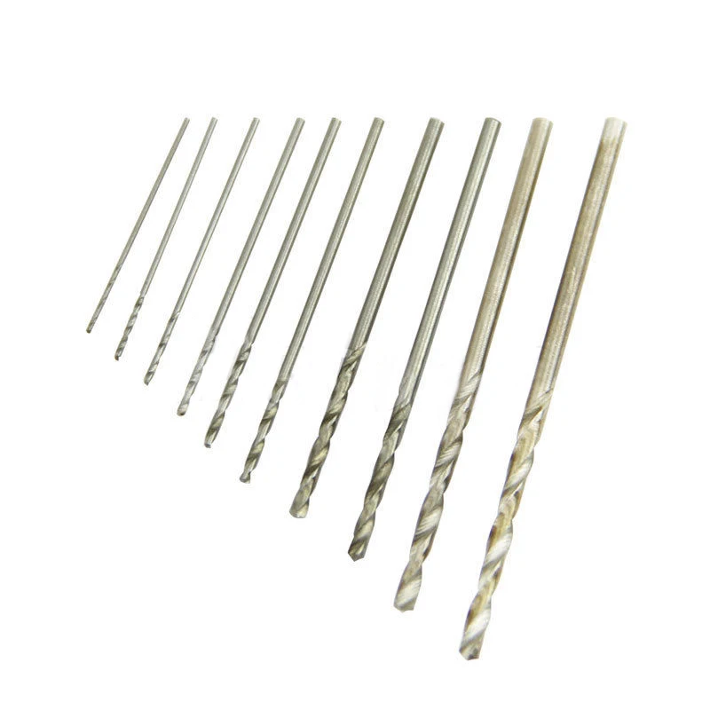 1set Aluminum Mini Micro Hand Drill with Keyless Chuck +10pcs Twist Drills 0.6-2.0mm