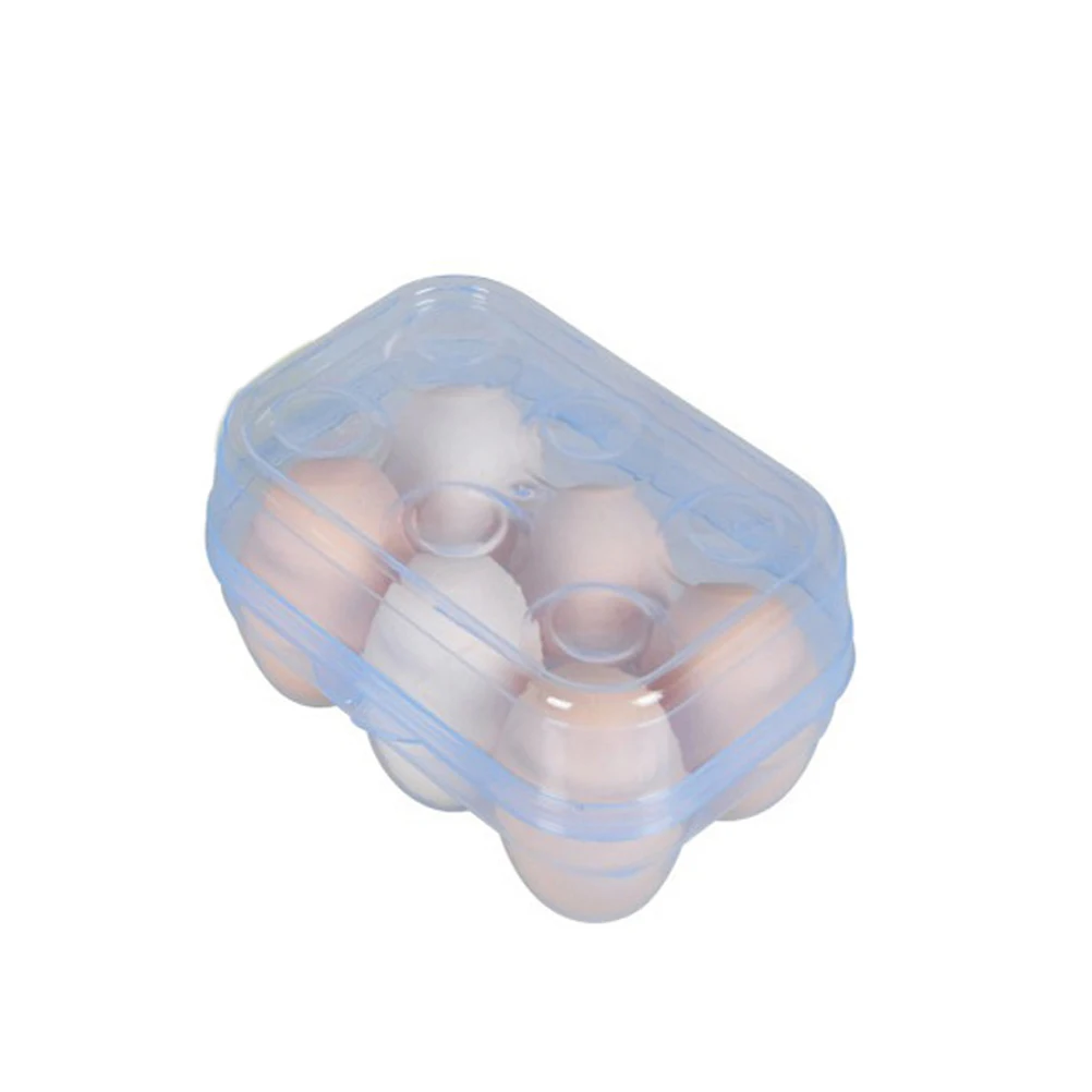 6 Eggs Storage Box Refrigerator Egg Holder Container Portable Eggs
