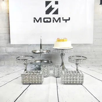 

5-8pcs/set Plating silver mirror surface top cake stand set cupcake stand table decoration