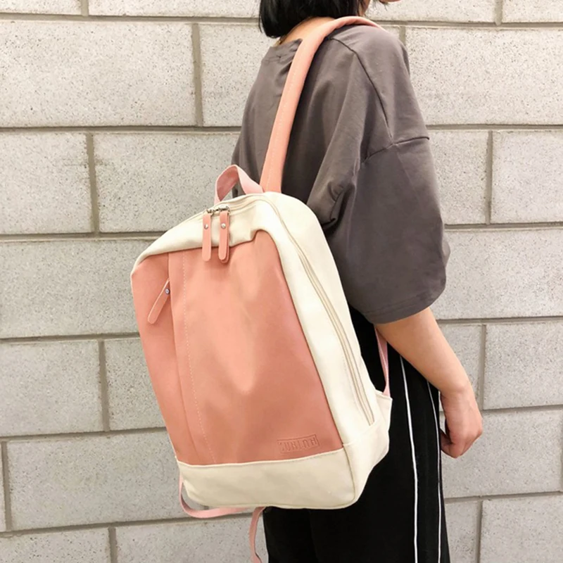 

Women Canvas Backpack Large Capacity Travel Backpack Female School Bags For Teen Girl Korean Simple Shoulder Bag Student Bookbag