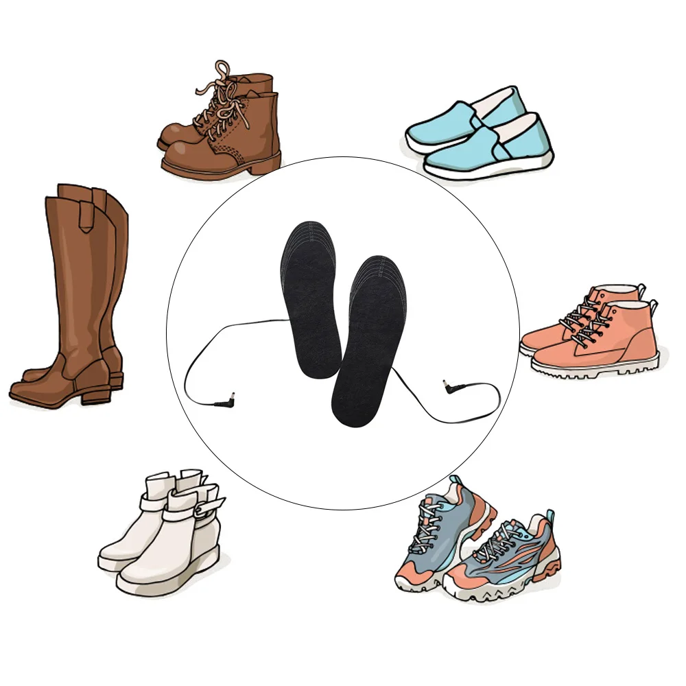 Электрический ноги с подогревом Черный Прочный носок стельки с подогревом обуви EVA зимняя одежда сохраняет тепло зимняя стелька